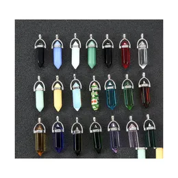 Charms Colorf Glass Crystal Piller Hexagon Prism Formar h￤ngen f￶r smycken tillverkar ￶rh￤ngen halsband Jiaminstore droppleverans findi dhbmd