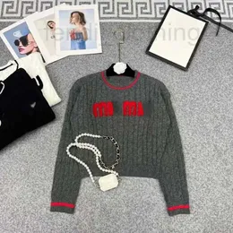 Kvinnors tr￶jor Designer Winter Women Sweater MIU Designer Sweatshirt Wool Sweaters Womens Knitwear Letter Brodery Pullover Short Jacket 4Bug