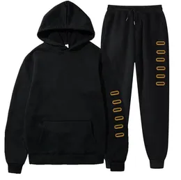 Homens Menino Casual Tracksuit Spring Autumn Sets Men's Sets Solid Color Sportswear Brand capuz calça Clothing Moda 2 Peças