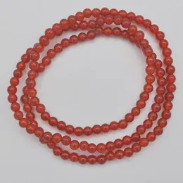 Strand 4MM Red Carnelian Stone Round Beads Bracciale Collana Stretch Gioielli da 22 pollici per regalo G746