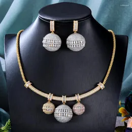Серьги ожерелья наборы Soramoore Luxury Full Cubic Crystal Cz Dubai Bridal Wedding Dress Accessarieearrings Серьги Brit2