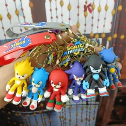 Cute Cartoon Toy Sonic Doll Pendant Keychain Holder Key Chain Car Keyring Mobile Phone Bag Hanging Jewelry Accessories Gifts