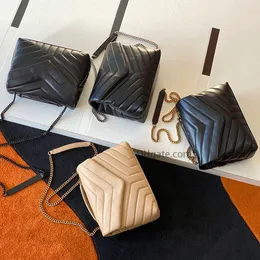 Klasyczne torby kształtowe klapy łańcuchowe luksusowe projektanci Lady Loulou torebki Kobiety na ramię torebka sprzęgło Tote Messenger
