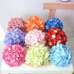 Dekorativa blommor 3st Silk Hydrangea Artificial Flower Heads Valentines Day Fake For Wedding Decoration Home DIY Hantverk Trädgård