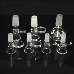 물 담뱃대 14mm 18mm 보울 두꺼운 Pyrex Glass Bong Bowls 석유 장비 담배 허브 물 파이프 유리 재 포수를위한 투명 파이프