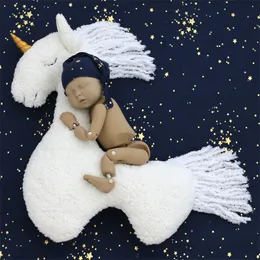 Caps Hats born Baby Pography sing Pillow Horse Pegasus Unicorn Prop Infant Shoot Studio Accessories Bean 230220