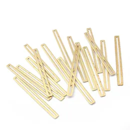 매력 20-50pcs Raw Brass 3 40mm 사각형 프레임 바 커넥터 DOR 수제 귀걸이 팔찌 보석류 만들기 만들기 charms