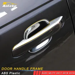 Auto Car Accessories Outside Door Handle Bowl Cover Trim Frame Sticker Chrome Exterior Decoration for Audi Q5 FY 2017 2018 20193334