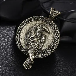 Colares pendentes 1pcs norse talismã Viking Raven Black Bird Celt Crow Crow Men Jóias Collier Vintage para Mulheres