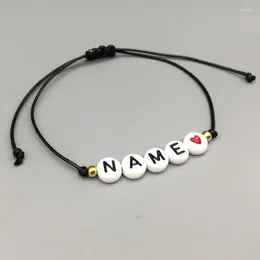 Strand 2023 benutzerdefinierte Paar Buchstabe Perle sein und ihr Armband Männer Frauen Seil verstellbare Stringname Armbänder Diy Schmuck für gf bf