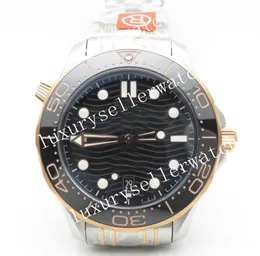 2 Styles Men's Super orf Factory Wristwatches Caliber 8800 Automatisk r￶relse 42mm Kronografdykare 300m 18K Rose Gold Plated Two Tone Solid Ceramic Bezel Watch