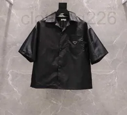 designer femmes et hommes chemise marque décontractée blouses courtes triangle inversé classique lâche outillage en nylon de haute qualité importé tops d'été 7Q3D