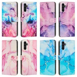 Moda Mermer Granit Cüzdan Samsung A54 A34 A34 A04E 5G A03 Çekirdek Xiaomi Mi 13 Pro Lüks Kuvars Rock Stone Kredi Kartı Yuvası Tutucu Flip Cover Pouch