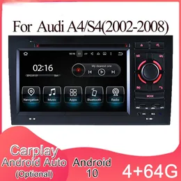 Android 10 GPS Navigatior Araba Multimedya DVD Stereo Radyo Oyuncu Carplay Audi A4/S4 (2002-2008) 2din için