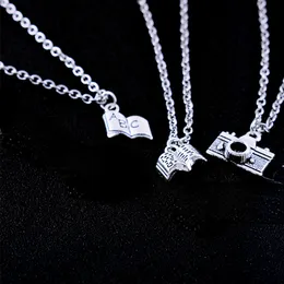 Fashion Camera Book Shape Necklace Creative Book Pendant Short Collarbone Chain Pendant Gift