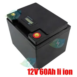 12V 60AH Li-ion Lithium Battery with Voltage Display for 12V Digital Product Led Strips Camping Light Auto Sart