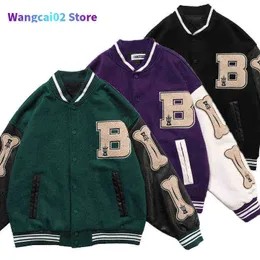 Jackets de bombardeiro masculino Men tatchwork Block Block Harajuku Hip Hop Baseball Coats Streetwear Vintage College Style moda Jackets Unisex 022023h