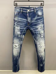 DSQ men BIKER JEANS SEXY Классические мужские брюки Hip Hop Rock Moto Мужские повседневные дизайнерские брюки Проблемные узкие джинсовые байкерские джинсы dsq2 6924