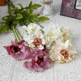 장식용 꽃 화환 아름다운 야생 열병 정점 거실 장식을위한 인공 실크 꽃 Flores artificiales 홈 장식 T230217