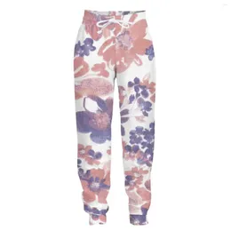 Calça masculina jumeast jogger calça de moletom casual masculino de flor rosa