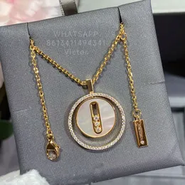 Messii Ka Lucky Move Halskette für Frauen Designer Diamant Gold plattiert 18K Luxusmarken Designer Offizielle Fortpflanzungen niemals verblassen Premium Geschenke 019