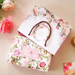 Gift Wrap 5cm 5pcs Spring Rose In Garden Cookie Mooncake Paper Box And Bag Macaron Chocolate Sweet Candy Storage BoxesGift WrapGift