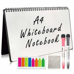 Whiteboards A4 -storlek Whiteboard Notebook Board Återanvändbart möte Vit med pennpresentationsmaterial 230217