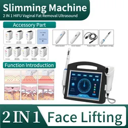 Outros equipamentos de beleza 2 em 1 Vaginal 4D HIFU Slimming Machine Body Corporing Lifting Face Tratamento de gordura LIPO Remoção de gordura Slim Equipamento on124