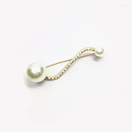 Brooches Fashion Music Note Brooch Cute Imitation Pearl Scarf Cardigan Clip Curved Pins For Women Girls Clothing Accessories