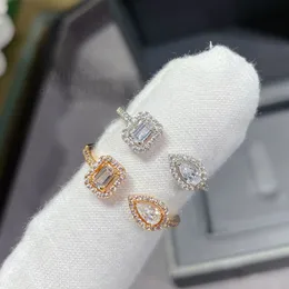 Messiika MY TWIN pierścionki dla kobiet projektant diament klasyczny styl pozłacane 18K oficjalne reprodukcje rozmiar 6 7 8 luksusowe nigdy nie znikną prezenty premium z pudełkiem 011