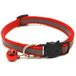 Einstellbare reflektierende Hundehalsbänder Haustierhalsbänder mit Glocken Charm-Halskettenhalsband für kleine Hunde Katzenhalsbänder Heimtierbedarf SN5142