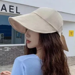 Wide Brim Hats French Back Bow Elegant Women Buckets Caps Fashion Fisherman Spring Summer UV Protection Sun Peaked Cap 2023