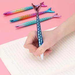 40 Stück Meerjungfrauenschwanz-Gel-Tintenstifte für Kinder, Fisch, Kugelschreiber, Party, 0,5 mm, schwarzer Stift