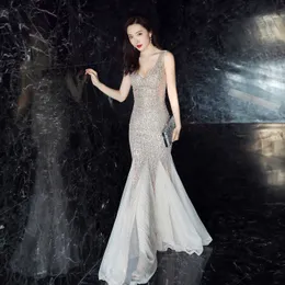 2023 Suknie wieczorowe imprezowe sukienki na specjalne okazje Nowy bankiet damski elegancki temperament Fishtail cekin seksowna sukienka spódnica