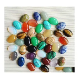 Sten 10x14mm naturlig oval cabochon l￶sa p￤rlor roskvarts turkosstenar ansikte f￶r reiki helande kristallprydnad jiaminstore dro dhj9t