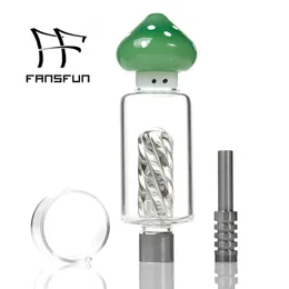 Glass Nectar Collect mushroom Smoke Accessories Bowl 510 Screw Joint Stainless Steel Tip Smoking Pipe Dab Rigs