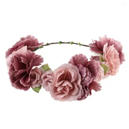 Decorative Flowers ULTNICE Flower Wreath Headband Floral Garland Crown Hair Accessories With Ribbon For Wedding Featival Party Light Cafe