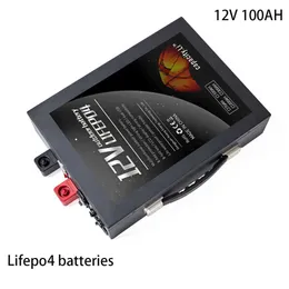 Pacco batteria 12V lifepo4 100AH per utensili elettrici a batteria al litio di ricambio solare impermeabile e ricaricabile per camper