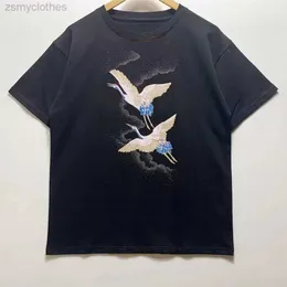 남자 티셔츠 mens 디자이너 티셔츠 여자 탑 크라운 크레인 편지 인쇄 된 티 여름 Tshirt 캐주얼 힙합 짧은 슬리브 락 스트리트웨어 승무원 목