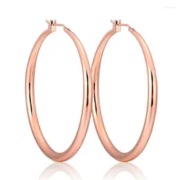 Hoop Earrings Brass Rose Gold Color Circles Large Big Creole For Women Girls Statment Jewelry Pendientes Aros Aretes Ohrringe