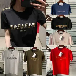 رسالة مصممة طباعة قمصان Tees Tops للنساء والرجال الموضة الذهب الإبزيم نساء pullover القطن الأكمام القطن tshirt 20 نمط الألوان eitz