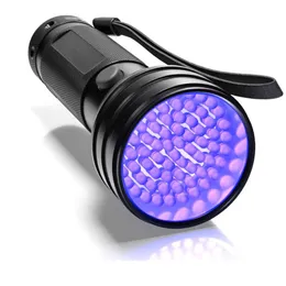 Latarka UV czarne światło pochodnie 51 LED 395 nm latarki Idealny detektor mocz i suche plamy ręczne Blacklight Skorpion Polowanie Crestech