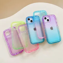 Mode Girly Gradient Color Soft TPU Case Air Bag Back Cover för iPhone 14 Pro Max 13 12 11