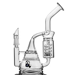 Bio Beaker bong handgjorda vattenpipa tjocklek Basångvattenrör Fliter Perc Hookah Sprial Recycler Dab Rig Glass Bongs