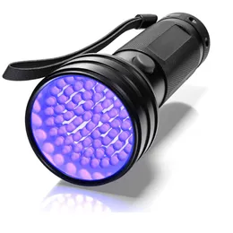 UV Torches 51 LED Portable Lighting 395nm Pet Urine Stain Fluorescent Money Bed Bugs Minerals Leaks Detector etc 3 AA Batteries not included oemled