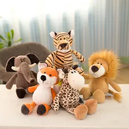 Forest Zwierzęta Zabawki Zwierzęta 25 cm Figurki Garaffe Słoni Lion Monkey Dog Tiger Tiger's Birthday Gift Schled Toys A12