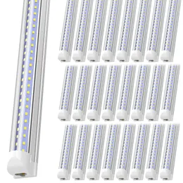 8 fot T8 LED-rörljus V-form Integrerad LED 4ft 5ft 6ft 8ft Shop Light Fixture Cold White 6500K LED Double Sides Tube AC85-265V Garage Warehouse Workshop Lighting