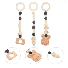 Подвесные ожерелья игрушки висят рожденные детские джойстики стойка фитнеса для игрушки для игрушки Sensory Kids деревянные зубы деревянные животные игра