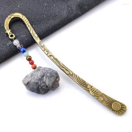 Keychains YIZIZAI Vintage Handmade 7 Chakra Bookmark Natural Reiki Healing Energy Balance Meditation Raw Stones Bookmarks Car Home Hanging