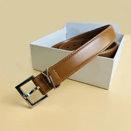 1.2inches b￤lten f￶r kvinnor designer lyx ceinture homme casual business cinture fyrkant sp￤nne tunt ￤kta l￤der br￶llop trendig mens designer b￤lte